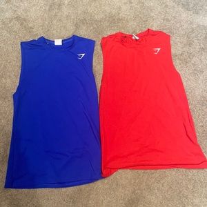 2 gymshark sleeveless shirts